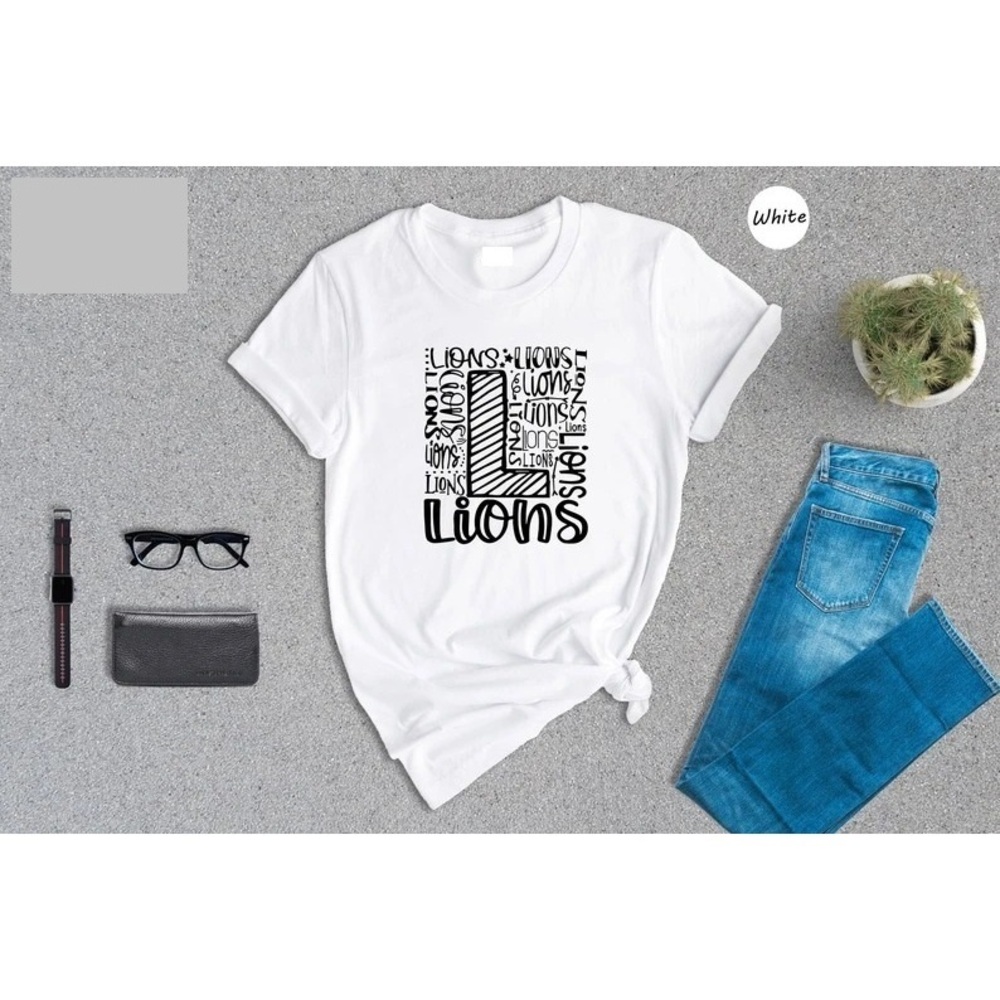 Team Mascot T-Shirt, Lions Team Shirt, Lions Football Shirt, Lions Fan Gift